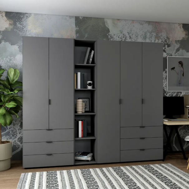 Комплект шаф Doros Гелар з цієюжеркою Графіт 2+3 ДСП 231.9х49.5х203.4 (42005057) - зображення 3