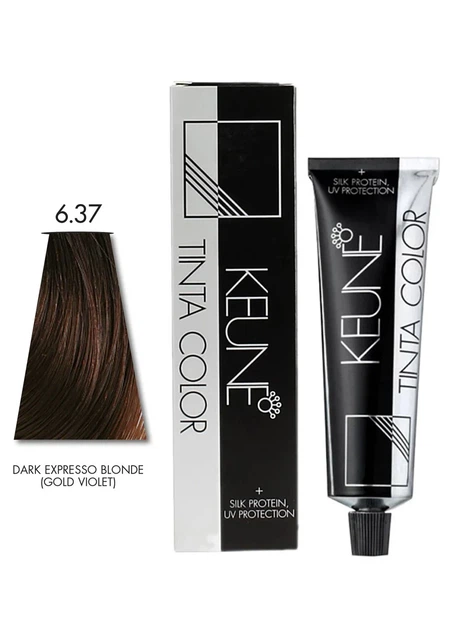 Перманентная краска для волос KEUNE TINTA COLOR 6.37 Темный золотисто-фиолетовый блондин 60 мл - Фото 1 Перманентная краска для волос KEUNE TINTA COLOR 6.37 Темный золотисто-фиолетовый блондин 60 мл - изображение 1
