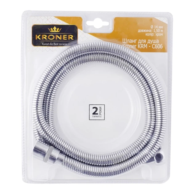 Душевой шланг Kroner 150 см, хром (C606 Anti-Twist) - изображение 3