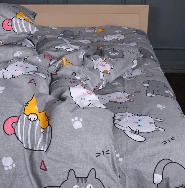 Комплект постільної білизни Бязь 17-0665 Cream Kittens Полуторний - зображення 3
