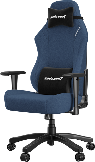 Крісло геймерське ігрове Anda Seat Luna Size L до 100 кг Blue Fabric (AD18-44-S-F) навантаження до 100 кг, льон, поролон, гарантія 24 міс, зріст до 170 см - зображення 2