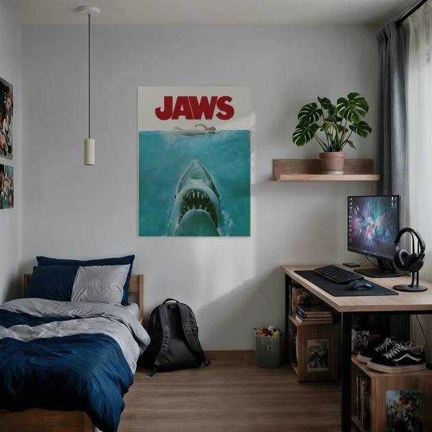 Постер Щелепи, Jaws (1975), акула, культове кіно, A3 40×30 см (id7342) - зображення 2
