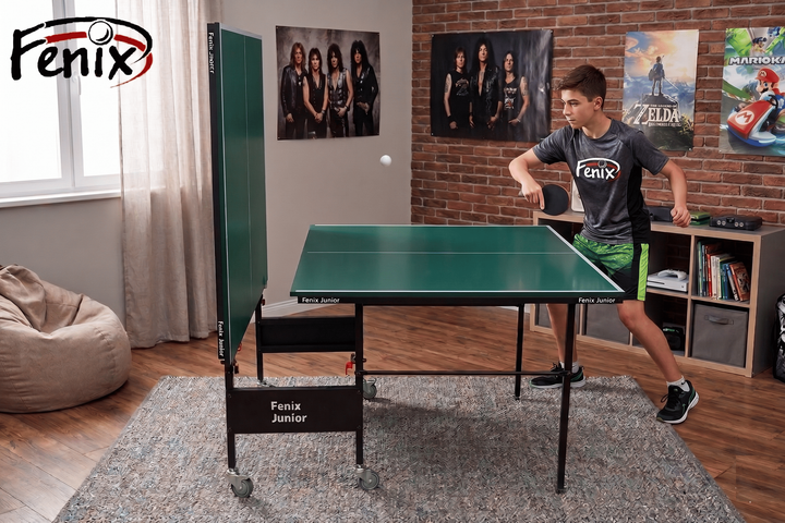 Теннисный стол Fenix Junior, зеленый – компактный стол для игры в помещении. - изображение 4