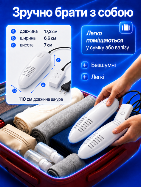 Сушка сушилка для обуви с ультрафиолетом от сети с таймером Электросушилка обувная электрическая противогрибковая OnePro 74162 - Фото 6 Сушка сушилка для обуви с ультрафиолетом от сети с таймером Электросушилка обувная электрическая противогрибковая OnePro 74162 - изображение 6