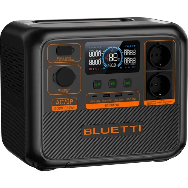 Зарядная станция BLUETTI AC70P (P-AC70P-EU-GY-BL-010) - Фото 4 Зарядная станция BLUETTI AC70P (P-AC70P-EU-GY-BL-010) - изображение 4