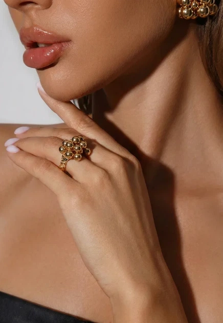 Каблучка гроно бусин Honey Fashion Accessories золотистий (12-155) - Фото 2 Каблучка гроно бусин Honey Fashion Accessories золотистий (12-155) - изображение 2