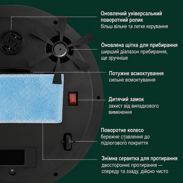 Робот-пылесос LY-1248 3в1 с влажной уборкой, аккумуляторный, 1200 мА·ч - Фото 7 Робот-пылесос LY-1248 3в1 с влажной уборкой, аккумуляторный, 1200 мА·ч - изображение 7
