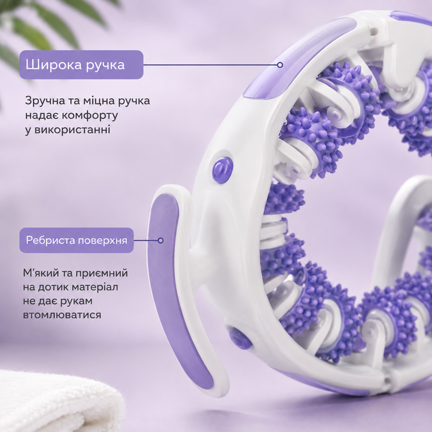Универсальный роликовый антицеллюлитный массажер 360° для талии живота ног ягодиц и всего тела разборный - изображение 7
