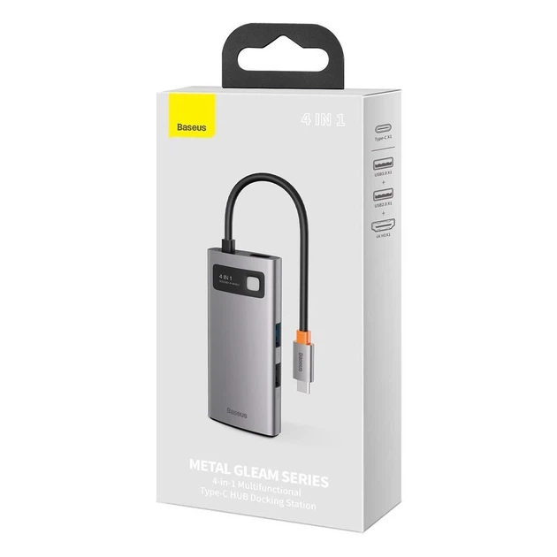 USB-хаб Baseus Multifunctional Metal Gleam 4-in-1 (CAHUB-CY0G) - зображення 5