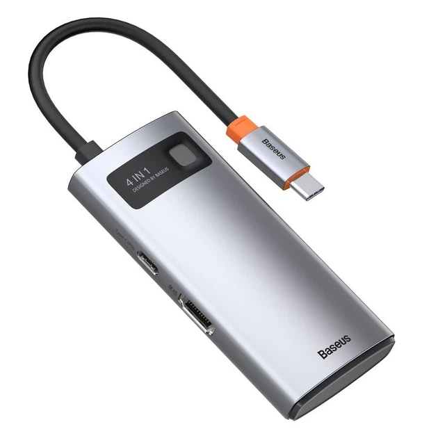 USB-хаб Baseus Multifunctional Metal Gleam 4-in-1 (CAHUB-CY0G) - зображення 7