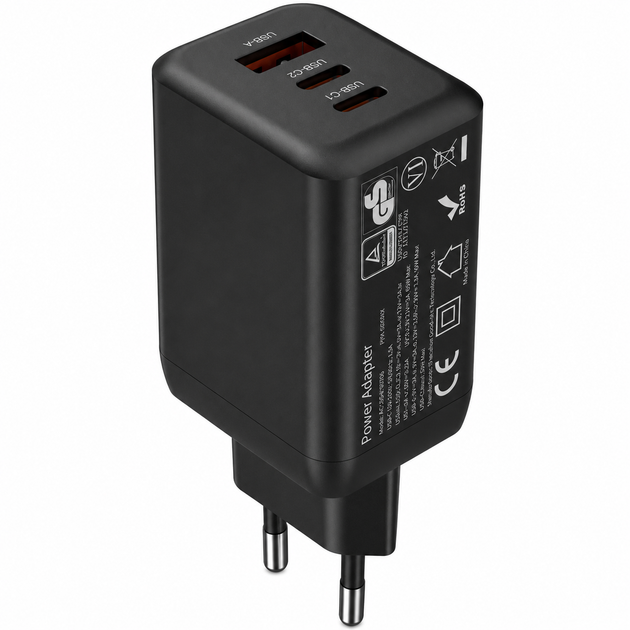 Зарядний пристрій GaN4 65W USB-C PD 3.0; PPS 3.3 USB-A QC3.0 - изображение 3