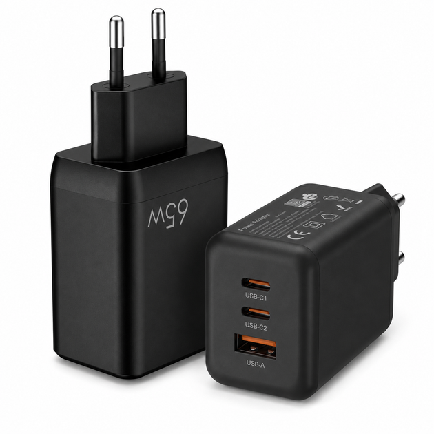 Зарядний пристрій GaN4 65W USB-C PD 3.0; PPS 3.3 USB-A QC3.0 - изображение 4