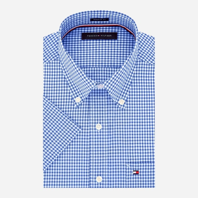 Рубашка хлопковая летняя мужская Tommy Hilfiger 523467408 17/XL Синяя (1161224257) - Фото 3 Рубашка хлопковая летняя мужская Tommy Hilfiger 523467408 17/XL Синяя (1161224257) - изображение 3