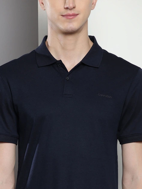 Поло длинное мужское Calvin Klein 833415780 2XL Синее (1161224645) - изображение 6