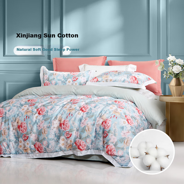 Комплект постельного белья FUANNA, 100% хлопок, цифровой принт, King Size 230×229 см - Фото 4 Комплект постельного белья FUANNA, 100% хлопок, цифровой принт, King Size 230×229 см - изображение 4