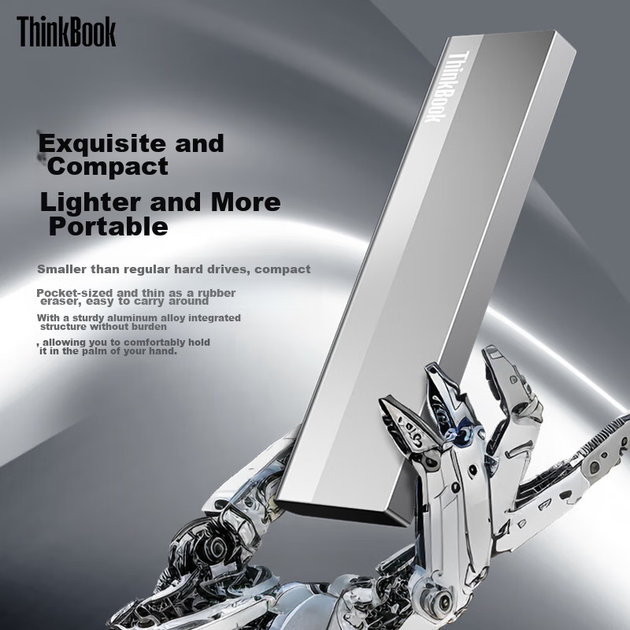 Портативный SSD-накопитель ThinkPad Lenovo ThinkBook 1 ТБ, скорость чтения 1000 МБ/с, двойного назначения для компьютера и телефона, USB 3.2 Type-C, двухканальный, портативный PSSD SU710. - изображение 5