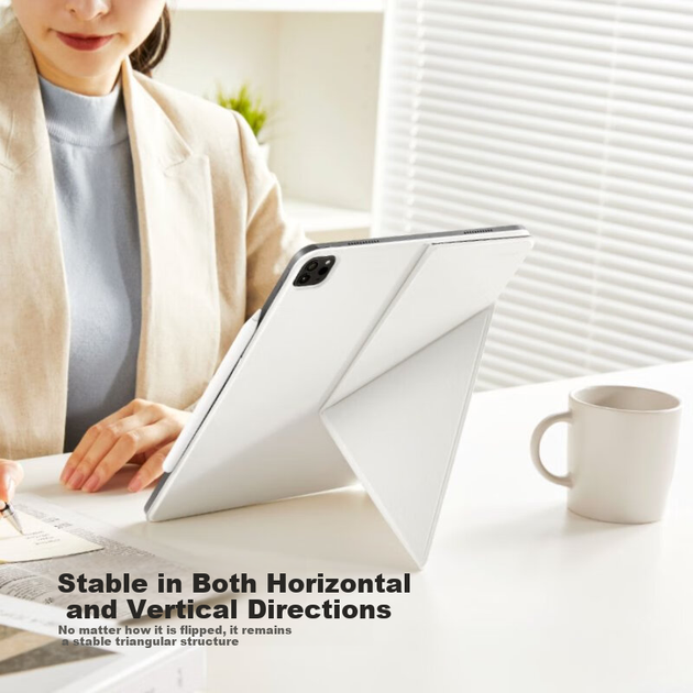 Чехол PITAKA для iPad Pro 2026 и iPad Air 8/7, тонкий, с магнитной застежкой и держателем для стилуса, с подставкой и защитой от изгиба, 12.9 дюймов, синий - изображение 6