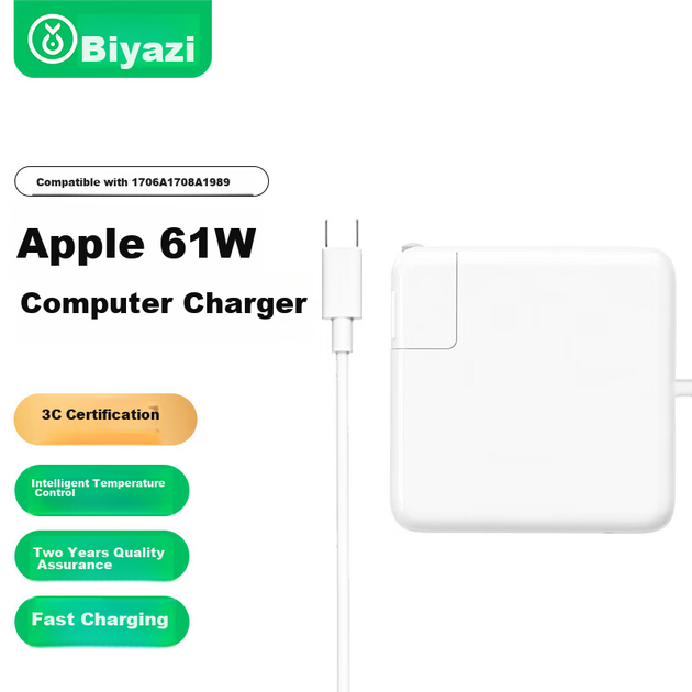 Зарядний пристрій BIAZE USB-C 61 Вт з кабелем Type-C для MacBook Pro та Air A1706, A1708 - зображення 4