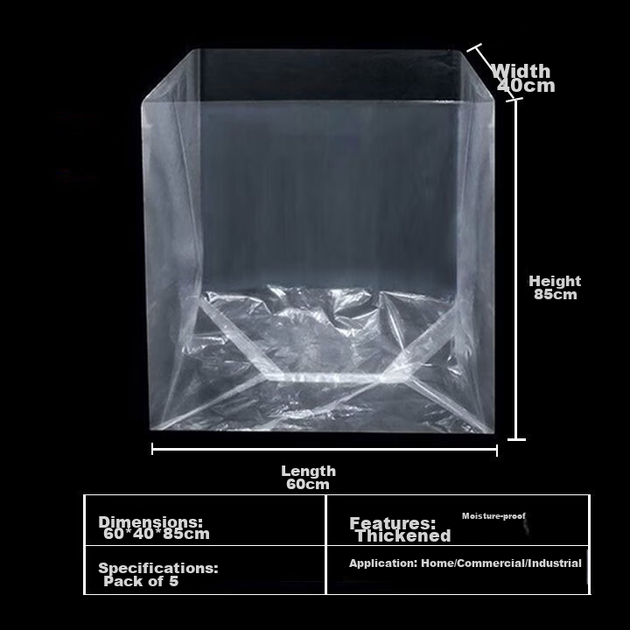 Сумки для зберігання речей QDZX для переїзду, сумки для новосілля для ковдр, одягу, багажу, волого- та пилонепроникні сумки для зберігання, 60*40*85 см, упаковка з 5 штук - Фото 6 Сумки для зберігання речей QDZX для переїзду, сумки для новосілля для ковдр, одягу, багажу, волого- та пилонепроникні сумки для зберігання, 60*40*85 см, упаковка з 5 штук - зображення 6