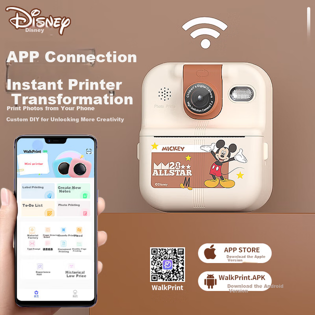 Фотоаппарат Disney HD02 Mickey детский с мгновенной печатью, для путешествий, в фирменной коробке - изображение 7