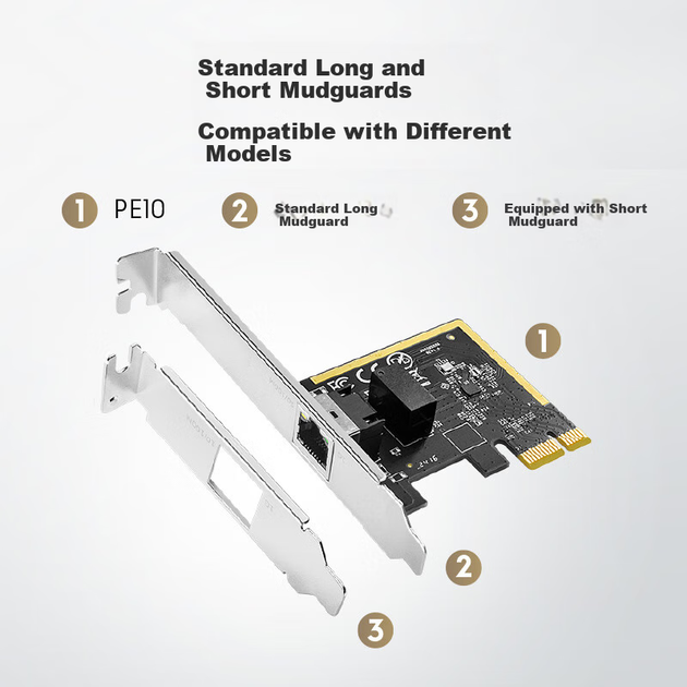 Проводова мережева карта CUDY 1G PCI-E для настільного комп'ютера-сервера, вбудована високошвидкісна мережа Ethernet, сумісна з системами Windows XP та вище/Linux - зображення 6