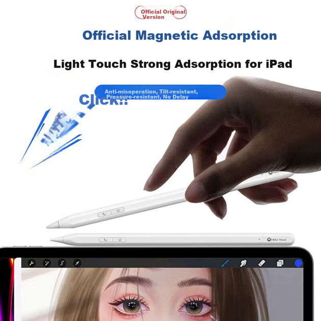 Стилус ємнісний Houhou аналог Apple Pencil Pro 3-го покоління для iPad Pro, Air 8, iPad 11 2026 - зображення 7