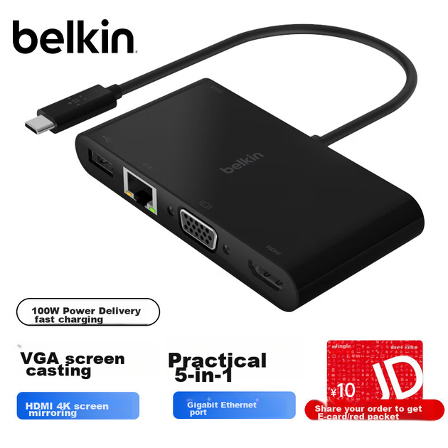 Док-станция BELKIN Type-C с HDMI, VGA, USB и Ethernet для iPad и ноутбука - изображение 4