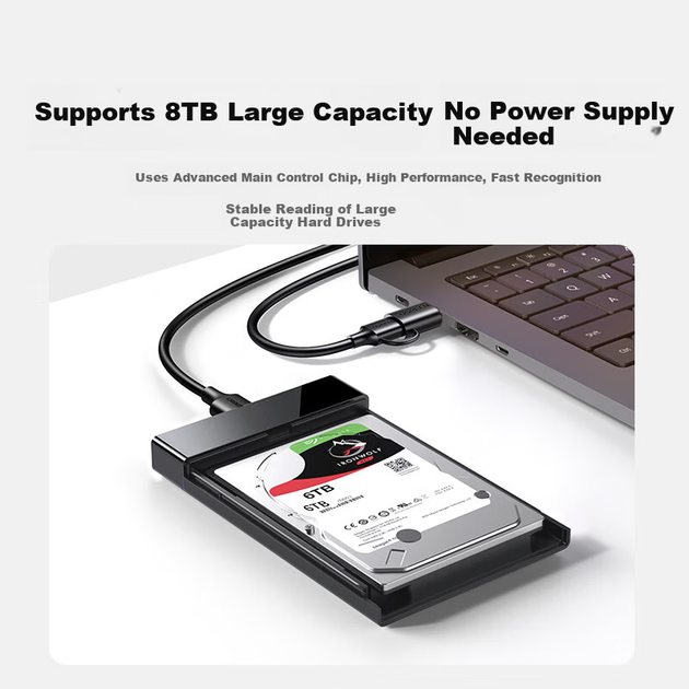 Корпус UGREEN для жесткого диска 2.5 дюйма SATA USB 3.0 с кабелем - изображение 3