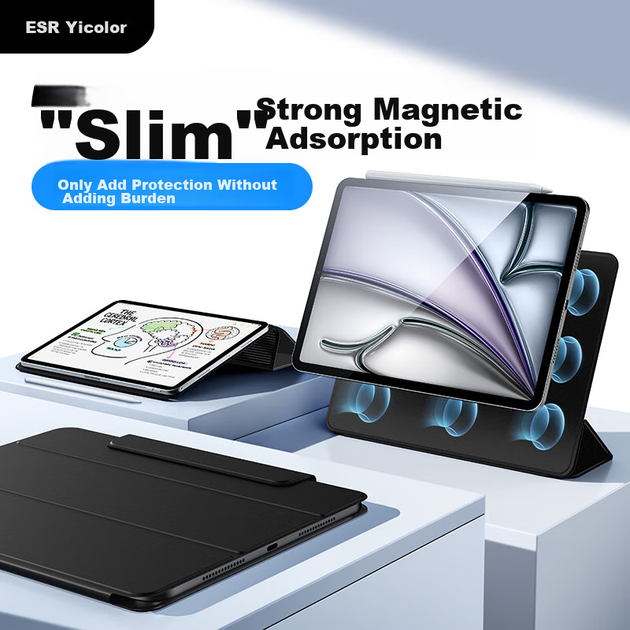 Чохол ESR для iPad Air 13 дюймів M2/M3/M4 та Pro 12.9 магнітний двосторонній, чорний - зображення 4