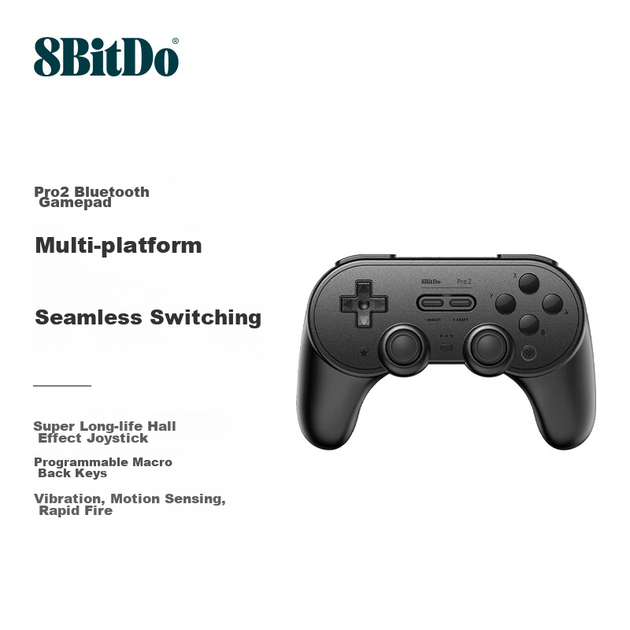 Игровой контроллер 8BitDo Pro 2 для Switch 2, беспроводной Bluetooth, джойстик Hall, Monster Hunter, многоплатформенный (ПК, Steam, мобильный телефон). - изображение 4