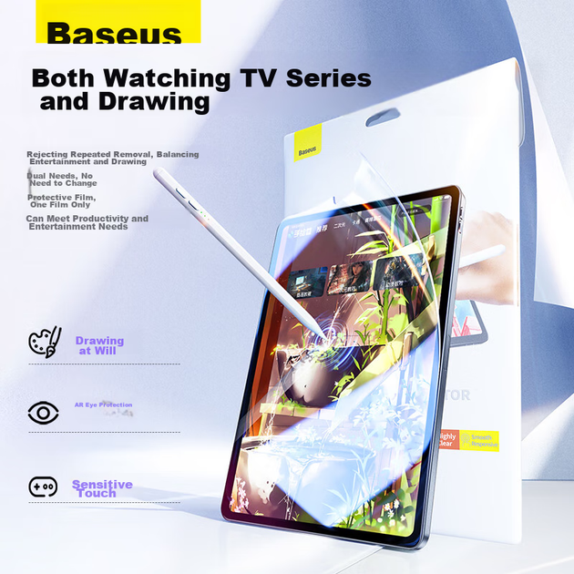 Плівка Baseus, що нагадує папір, захисна плівка для iPad, плівка доповненої реальності, плівка для планшета Apple, камера без пилу [відчуття справжнього паперу, надтонкий голий екран], підходить для iPad Pro 2025/24 - 13 дюймів - изображение 7