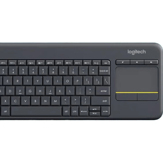 Клавиатура Logitech K400 Plus с сенсорным управлением Wireless Black - Фото 3 Клавиатура Logitech K400 Plus с сенсорным управлением Wireless Black - изображение 3