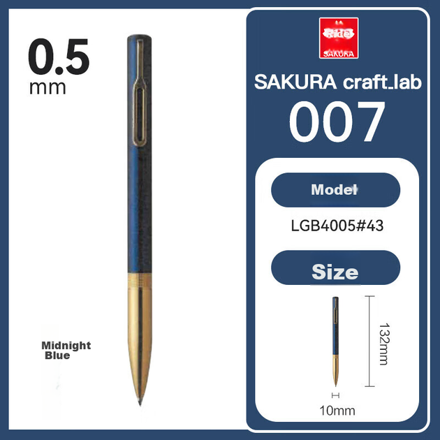 Ручка шариковая SAKURA 007 Midnight Blue металлическая - изображение 4