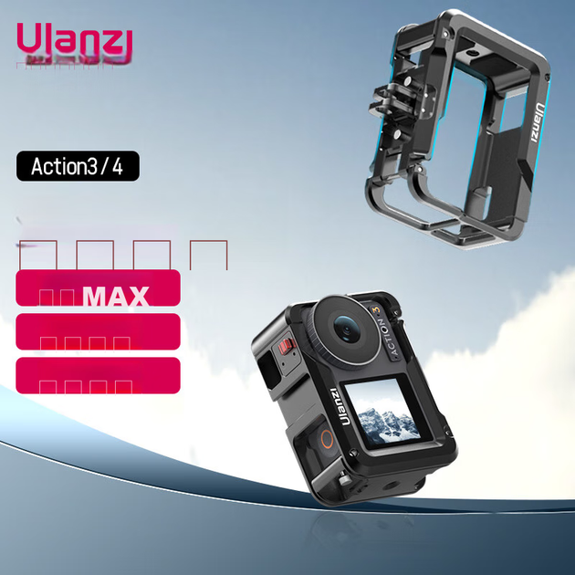Екшн-камера Ulanzi DJI OSMO Action 3/4 з металевою кліткою, ударостійка, теплорозсіювання, високоякісний мотоциклетний рекордер із захистом від тряски, захисний чохол для фотозйомки - зображення 4