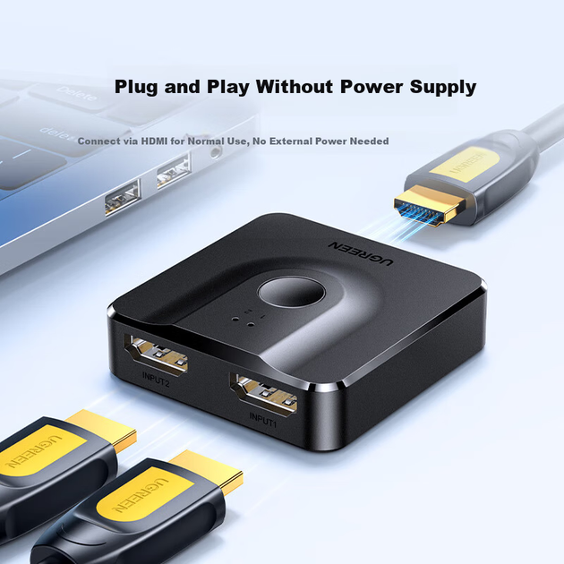 Переключатель UGREEN 50966 HDMI 2.0 двунаправленный 2 в 1, 4K 60 Гц - изображение 8