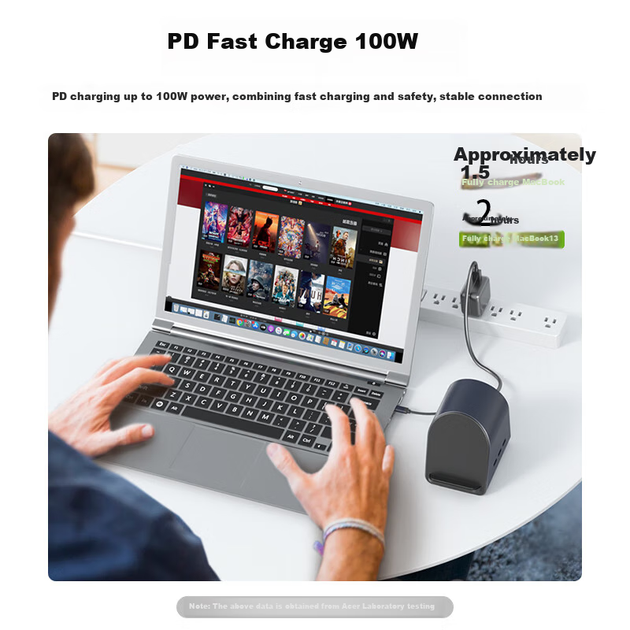 Док-станція розширення Acer, адаптер гігабітного Ethernet, USB-хаб, дублювання екрана HDMI, сумісна з MacBook, 11-дюймова, бездротова зарядка - Фото 9 Док-станція розширення Acer, адаптер гігабітного Ethernet, USB-хаб, дублювання екрана HDMI, сумісна з MacBook, 11-дюймова, бездротова зарядка - зображення 9