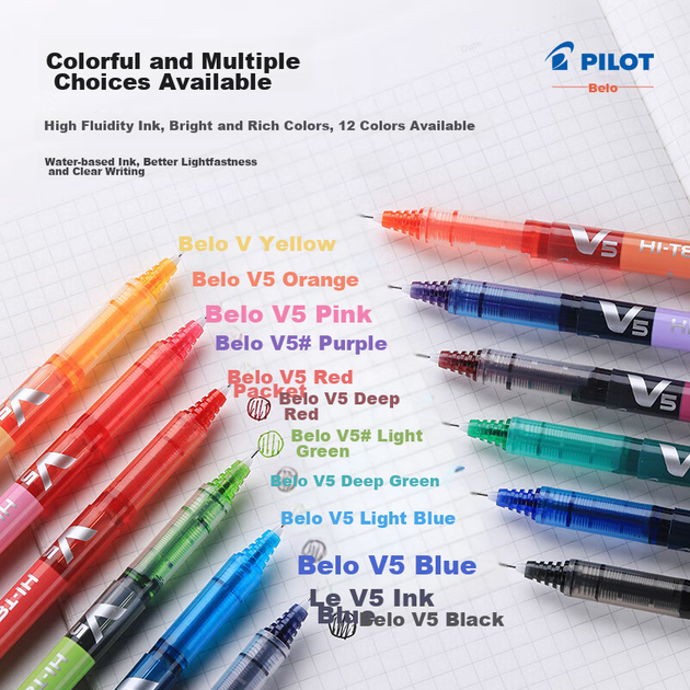 Ручки гелеві PILOT BX-V5 0.5 мм, чорні, 6 штук - зображення 9