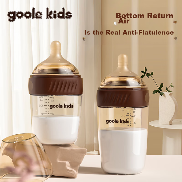 Бутылочка Goole Kids стеклянная с широким горлом антиколиковая, 240 мл - изображение 6