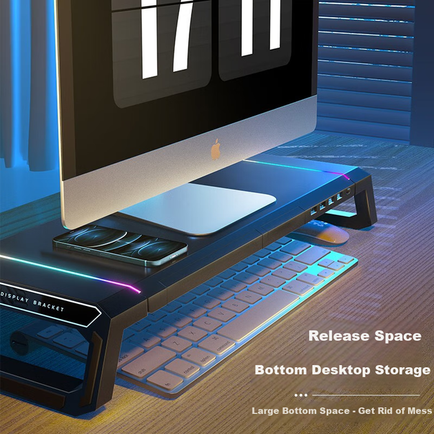 Подставка ICE COOREL T1 для монитора складная с USB 3.0 и беспроводной зарядкой - изображение 7