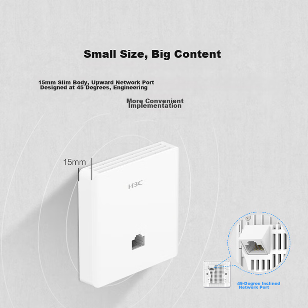 Точка доступа H3C Mini AX60 WiFi 6 настенная двухдиапазонная 3000 Мбит/с с питанием PoE, для дома и отелей - изображение 8