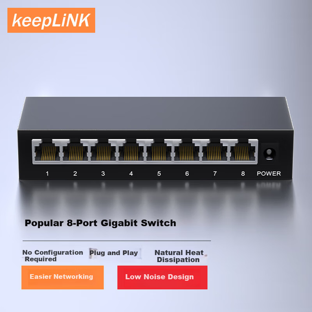 Коммутатор KeepLINK KP-9000 на 8 портов, 100 Мбит/с - Фото 4 Коммутатор KeepLINK KP-9000 на 8 портов, 100 Мбит/с - изображение 4