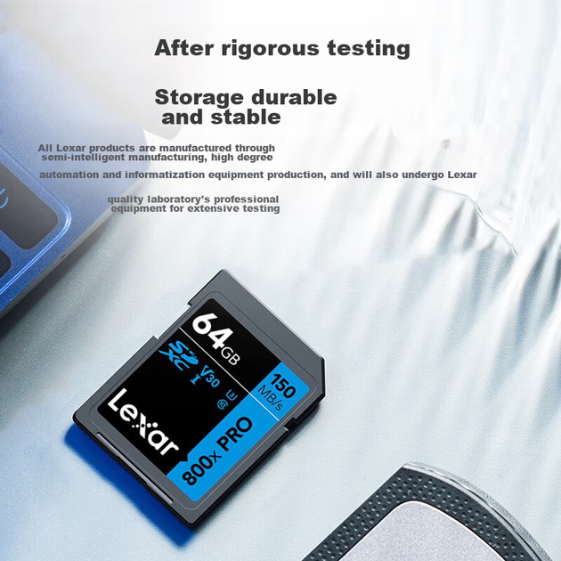 Карта памяти Lexar SD 64 ГБ, скорость чтения 150 МБ/с, U3 V30, карта памяти начального уровня для фотоаппаратов, высокая скорость, удобная съемка (800x PRO) - изображение 8