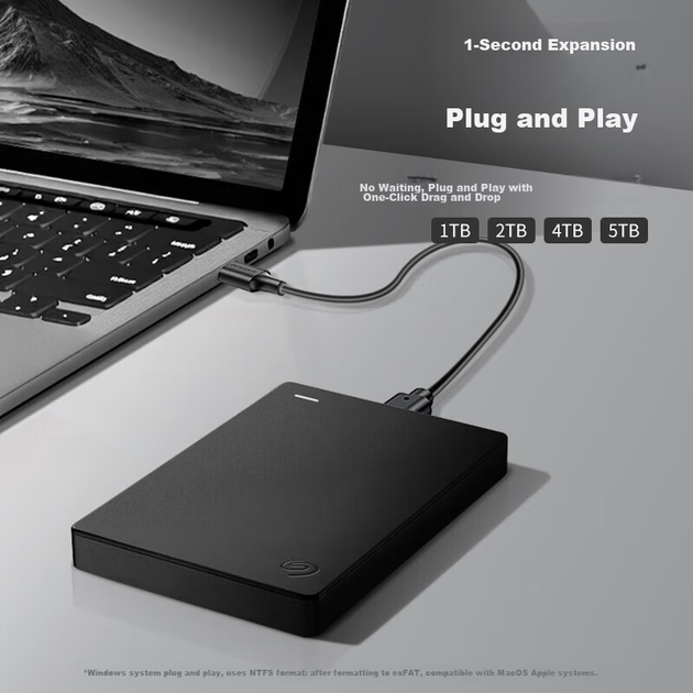 Портативный жесткий диск SEAGATE 1 ТБ USB 3.0 Simple Series 2,5 дюйма, черный, механический, портативный, большой емкости, внешний, для ноутбука, офиса, восстановления данных. - Фото 6 Портативный жесткий диск SEAGATE 1 ТБ USB 3.0 Simple Series 2,5 дюйма, черный, механический, портативный, большой емкости, внешний, для ноутбука, офиса, восстановления данных. - изображение 6