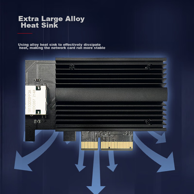Мережева карта Xike 10G PCIe на чипі Marvell AQC113C однопортова - зображення 10