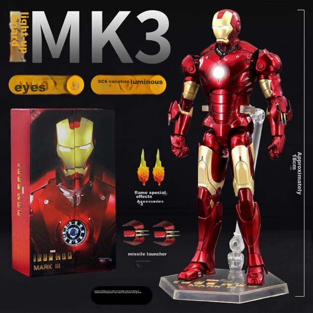Фігурка Marvel «Залізна людина» MK3 з підсвіткою, колекційна модель - Фото 11 Фігурка Marvel «Залізна людина» MK3 з підсвіткою, колекційна модель - зображення 11
