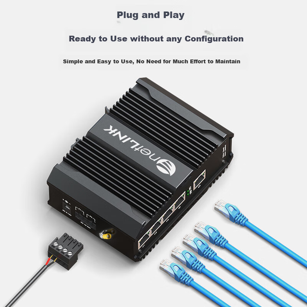 Промышленный коммутатор NetLINK, 5 портов, 100 Мбит/с, DC 12-54 В, крепление на DIN-рейку, без блока питания, модель HTB-6000 - изображение 5