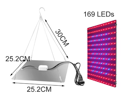 Фитолампа полного спектра 169 LED 25×25 см, для комнатных растений, или теплиц - Фото 3 Фитолампа полного спектра 169 LED 25×25 см, для комнатных растений, или теплиц - изображение 3