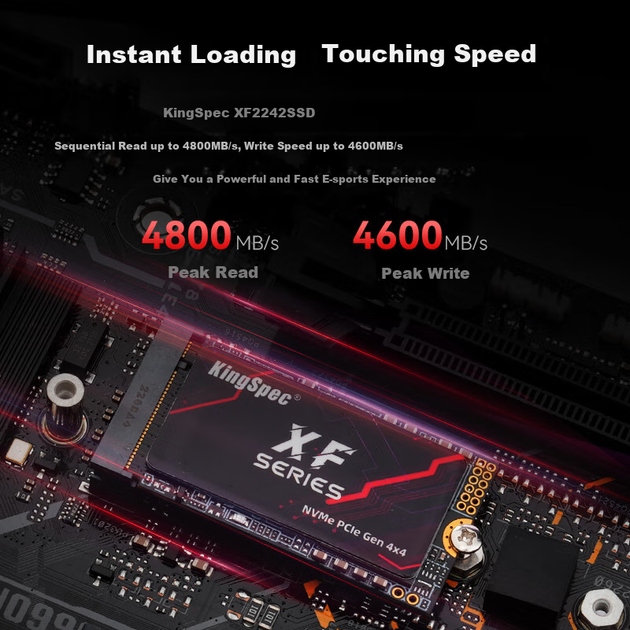 Твердотільний накопичувач KingSpec 1 ТБ, інтерфейс NVMe 2242 M.2, вибрані пам'яті TLC NAND, PCIe 4.0, швидкість читання 4800 МБ/с, аксесуар для ПК зі штучним інтелектом - Фото 5 Твердотільний накопичувач KingSpec 1 ТБ, інтерфейс NVMe 2242 M.2, вибрані пам'яті TLC NAND, PCIe 4.0, швидкість читання 4800 МБ/с, аксесуар для ПК зі штучним інтелектом - изображение 5