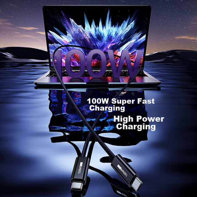 Кабель Biaze ZH232 Thunderbolt 4 Type-C - Thunderbolt 4 Type-C 40 Гбит/с 8K 60 Гц 100 Вт 1 м - изображение 6