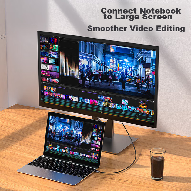Кабель Biaze ZH232 Thunderbolt 4 Type-C - Thunderbolt 4 Type-C 40 Гбит/с 8K 60 Гц 100 Вт 1 м - изображение 7